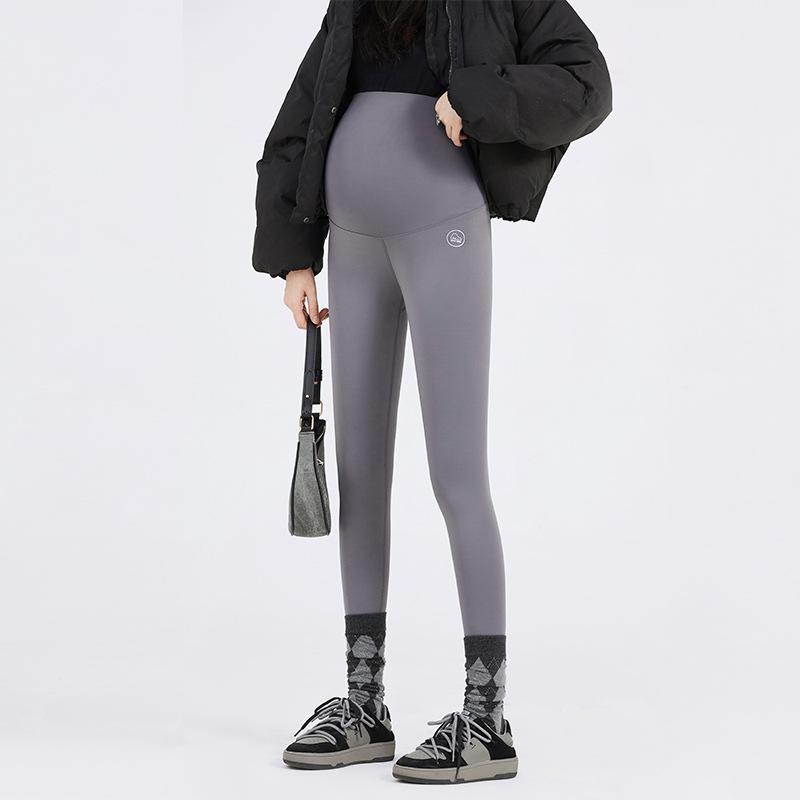 Maternity Pants Autumn and Winter New Constant Temperature Belly Pants Maternity Pants Shark Pants Simple Maternity Leggings Nine-point Pants