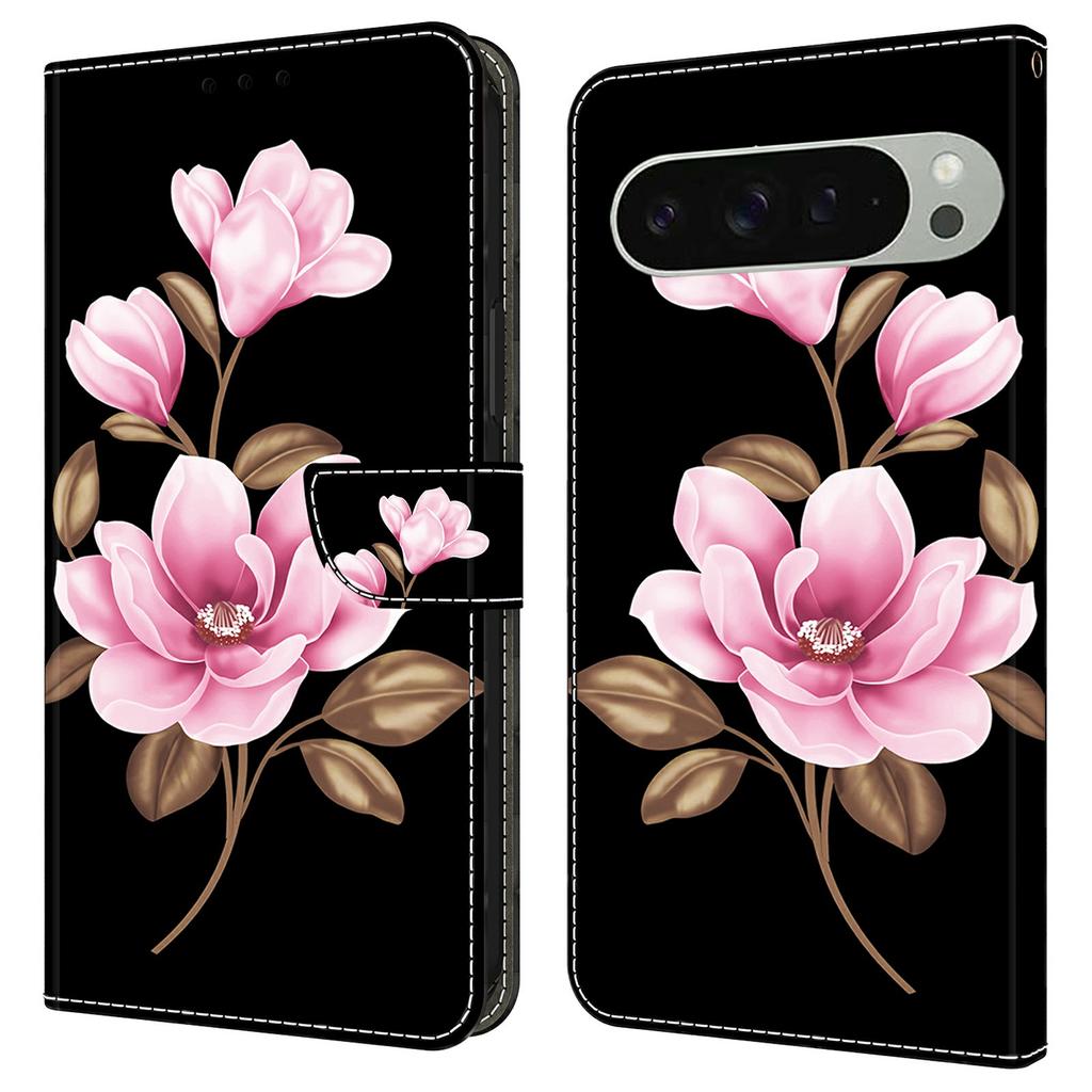 For Google Pixel 9 Pro XL Case Pattern Printing Anti-Drop Leather Flip Wallet Phone Cover