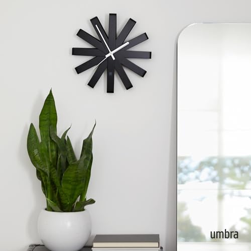 Umbra Ribbon Wall Clock, Black, 2118070-040