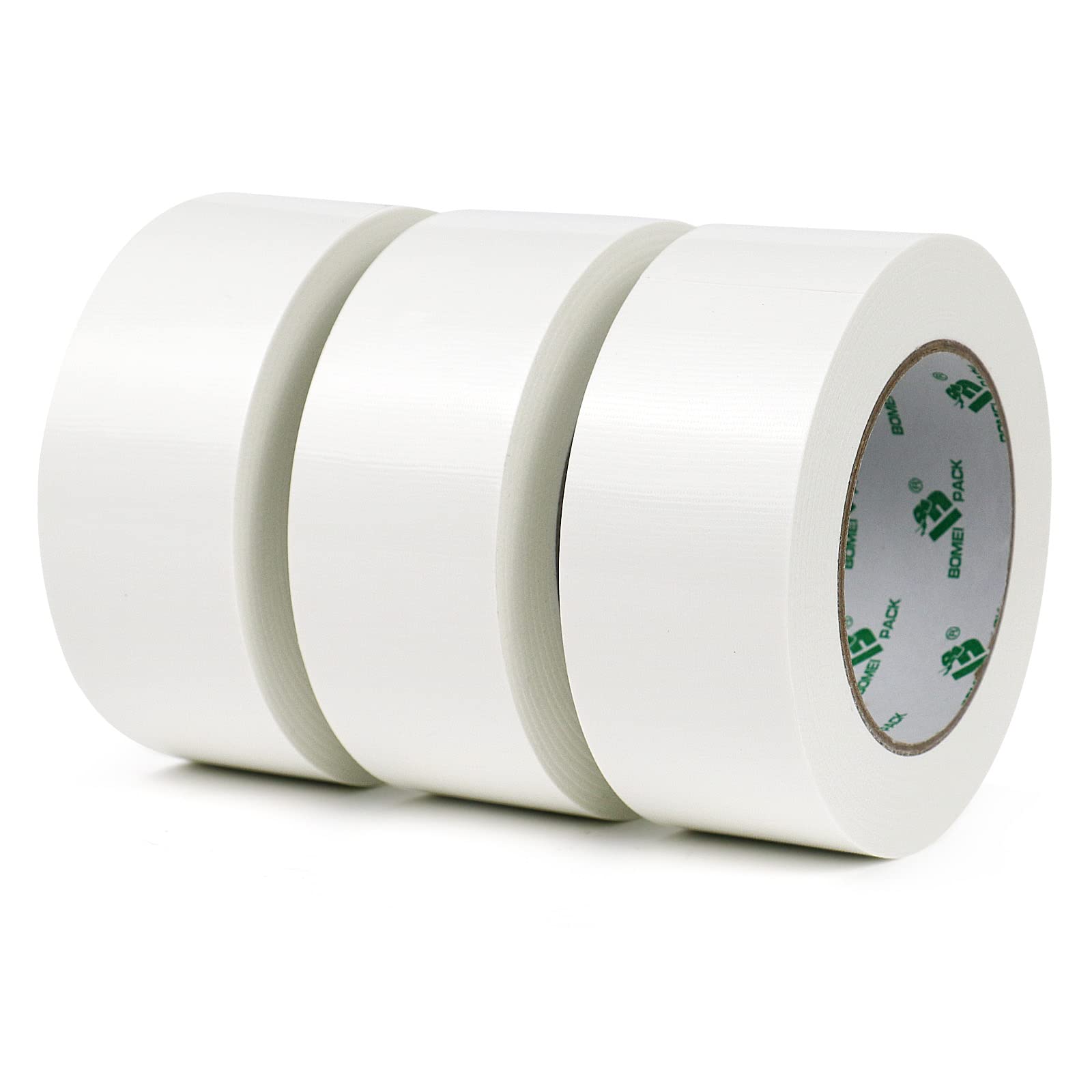 

BOMEI PACK Tape, White, Strong Sealing Tape, Waterproof PE Duct Tape, 50mm x 25m, 3 Rolls