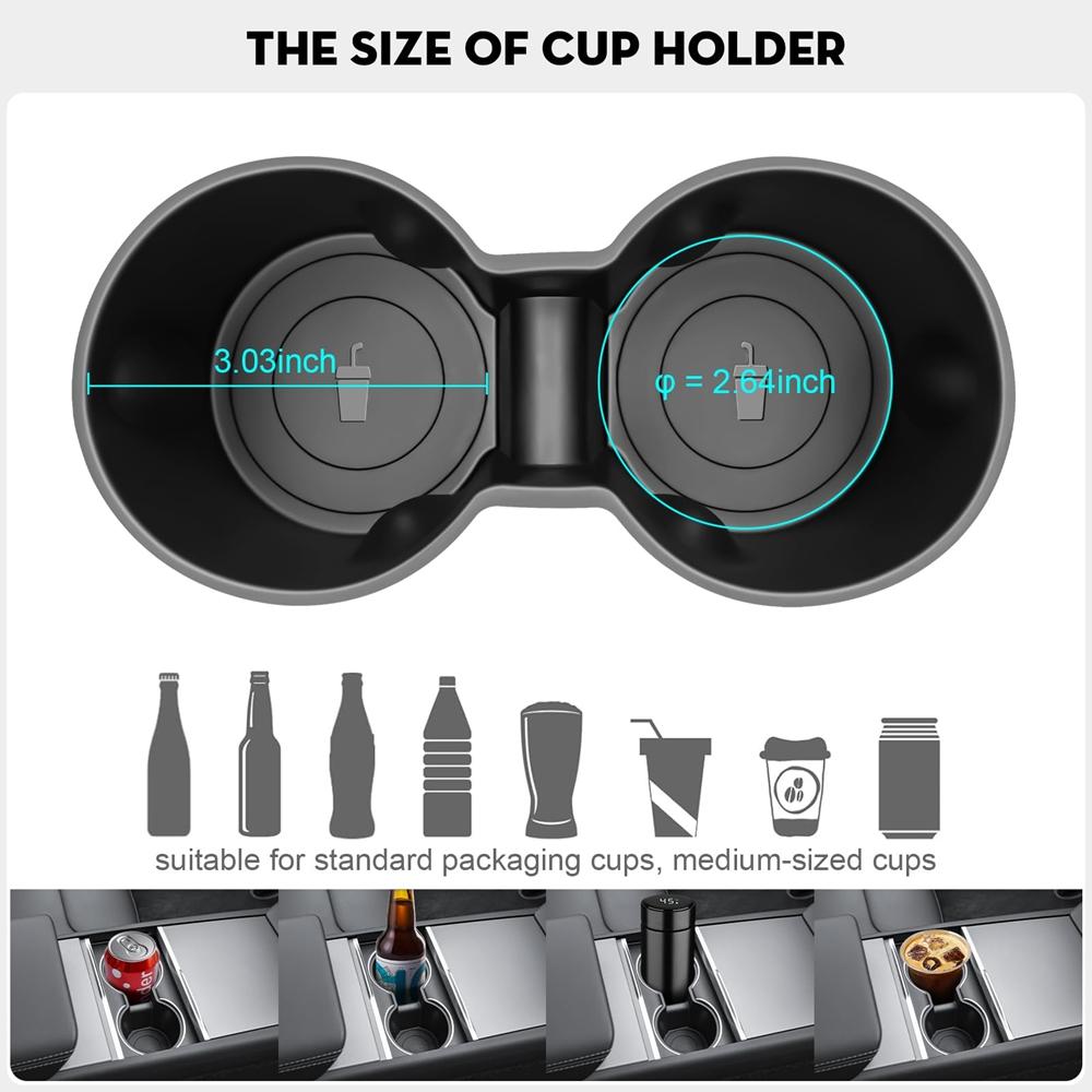 Watercup Holder for Tesla New Model Y 2025 Launch Juniper Model 3 2025 Highland Cup Holder Center Console Organizer Accessories