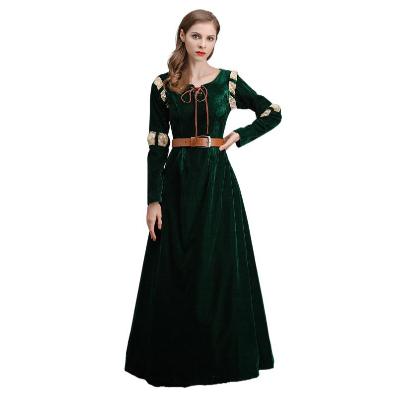 Women's Brave Merida Halloween Cosplay Long Dress Costume