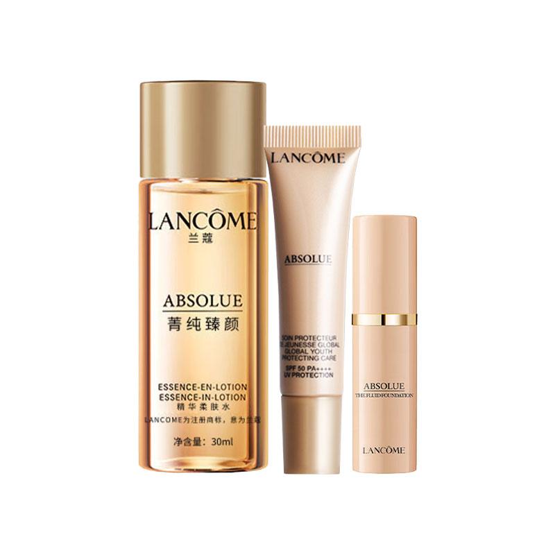 Lancôme Дорожный размер/размер для знакомства Набор образцов Jingchun Zhenyan Jing Pure Water 30 мл + Jing Pure Тональная основа 100# 5 мл + Jing Pure Солнцезащитный крем 10 мл розовый