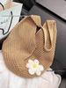 New Style Holiday One-Shoulder Knit Bag: Retro Mesh Hollow Design, Simple Woven Handbag, Exquisite Beach Accessory.