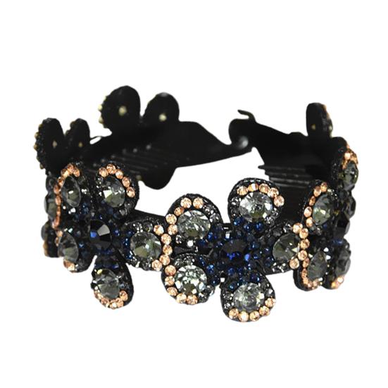 

Dense Tooth Simple Meatball Head Hairpin All-match Rhinestone Flower Shape Hair Claw Hair Styling Tool серый