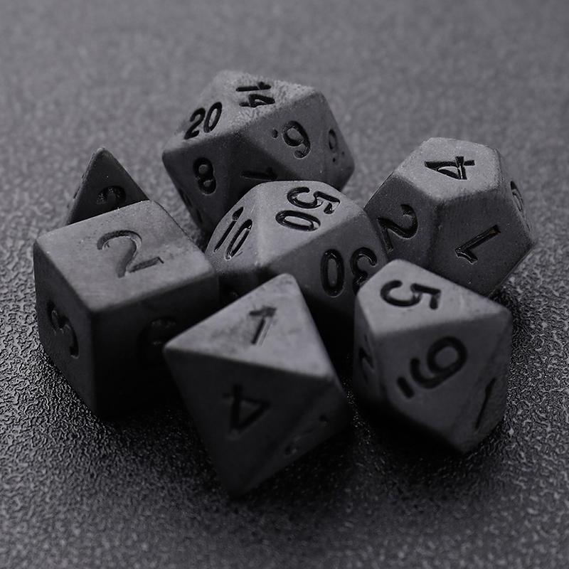 

7шт/набор черных кубиков, индивидуальные многогранные кубики без печати, игральные кости чёрный