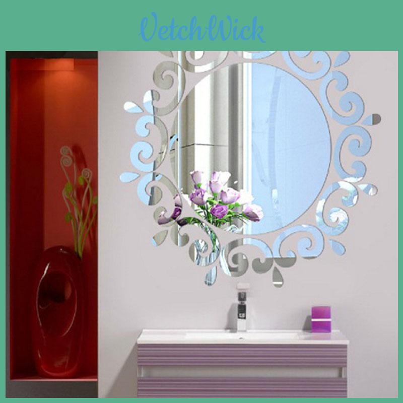Versatile Gold And Silver 3d Fashion Mirror Wall Stickers For Chic Home Decor