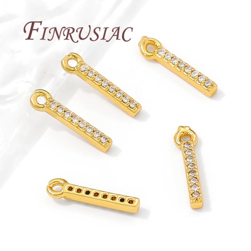 18K Gold Plated Brass with Zircon Charms For Jewelry,DIY Earrings Making Accessories,Fashion Pendants For Necklaces Findings