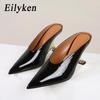Pesstwei Mode Puntige Toe Wedge Slippers Pumps Lage Hoge Hakken Mules Schoenen Maat:35 42