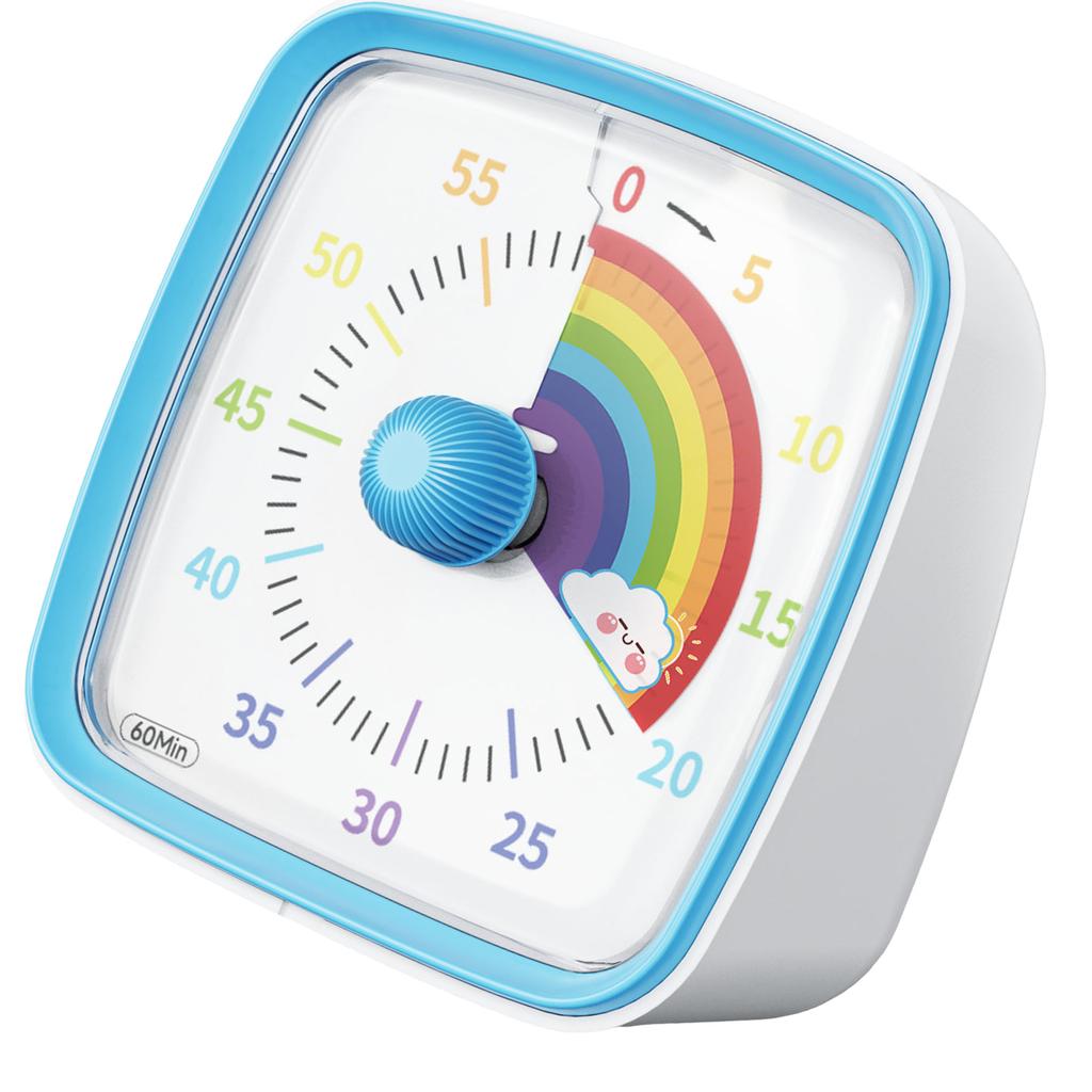 Mini Temporizator Electronic cu Cadran Curcubeu Colorat Dispozitiv de Gestionare a Timpului Funcționare Silențioasă Instrument Temporizator pentru Copii și Adulți