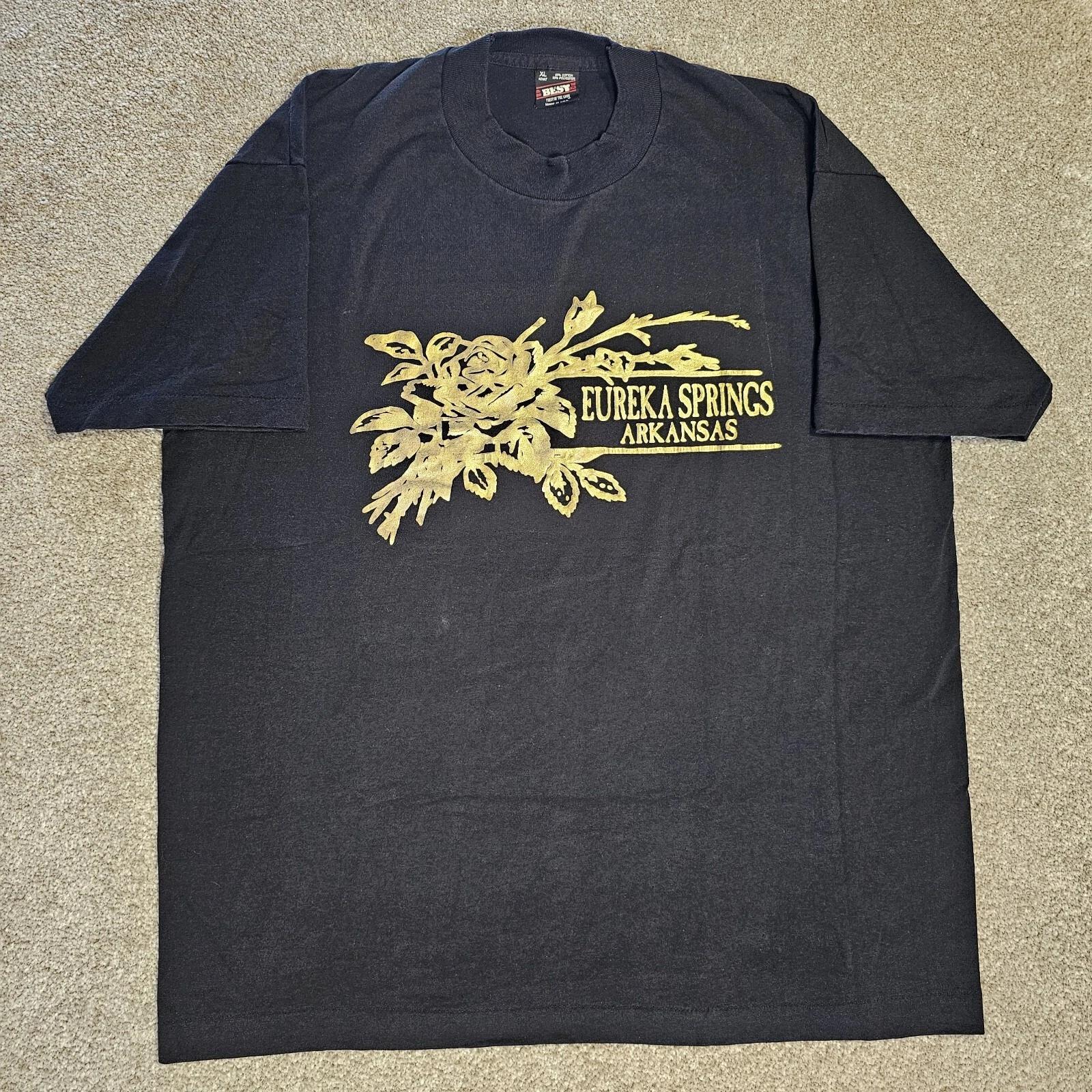 

Vintage 90s Eureka Springs Arkansas Souvenir T-shirt Mens L Single Gold Tourist S