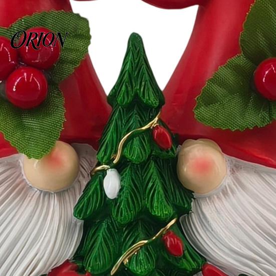 Indoor Christmas Party Supplies Gnome Figurine, Resin Swedish Tomte Statue with Xmas Tree/Gift Bag, Gnomes for Home Decor Collectible Holiday