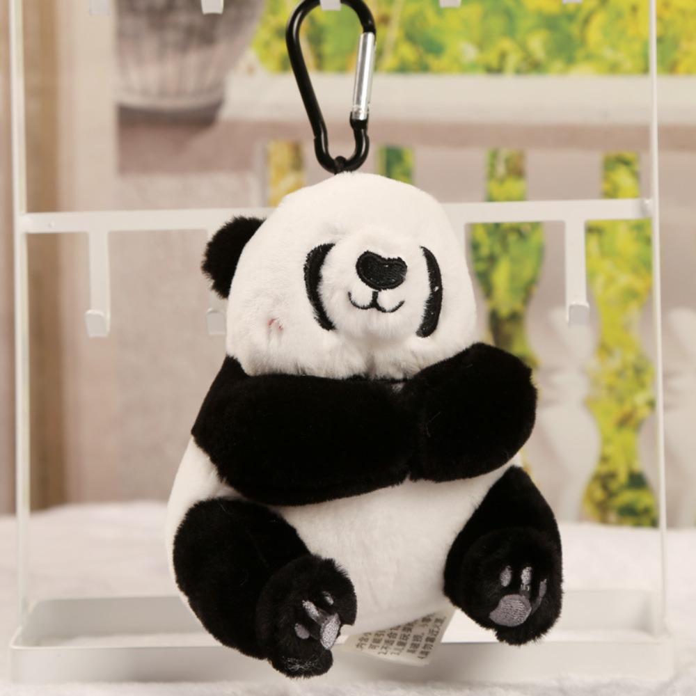 Animal Panda Plush Keyring Simulated Panda Plush Pendant Funny Panda Plush Keychain  Unisex