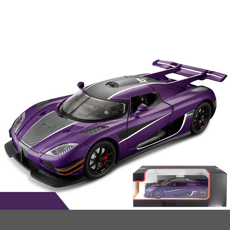 1:24 KNSG One:1 Limited Edition Hypercar Alloy Model Metal Diecast Car Sound And Light Pull Back Toy Holiday Present For Friend