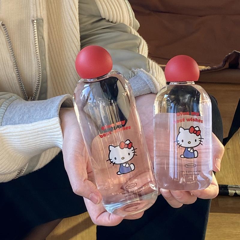 Verre Chat Kt Mignon, Borosilicate Élevé Résistant aux Hautes Températures Niche Nez Rouge Scellé Tasse à Eau Tasse de Voyage à Emporter en Voiture Cadeau