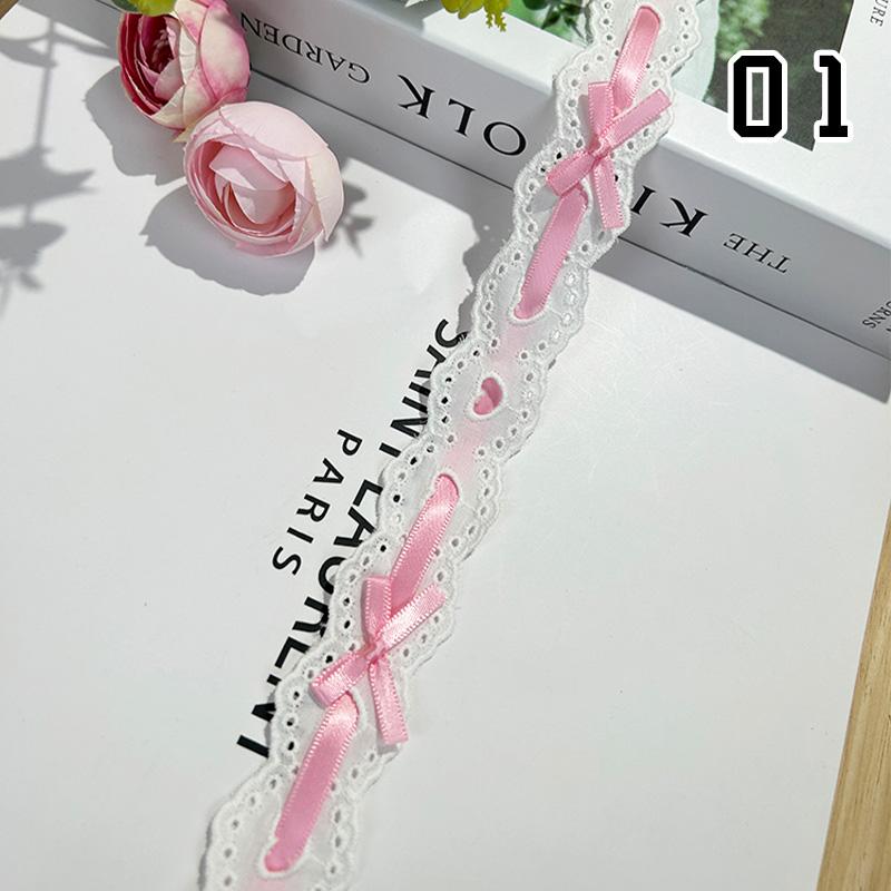 1Yard Bow Pleated Lace Ribbon Handmade Diy Decoration Baby Clothes Skirt Hem Edge Clothing Lace Curtains Home Decor Accessories