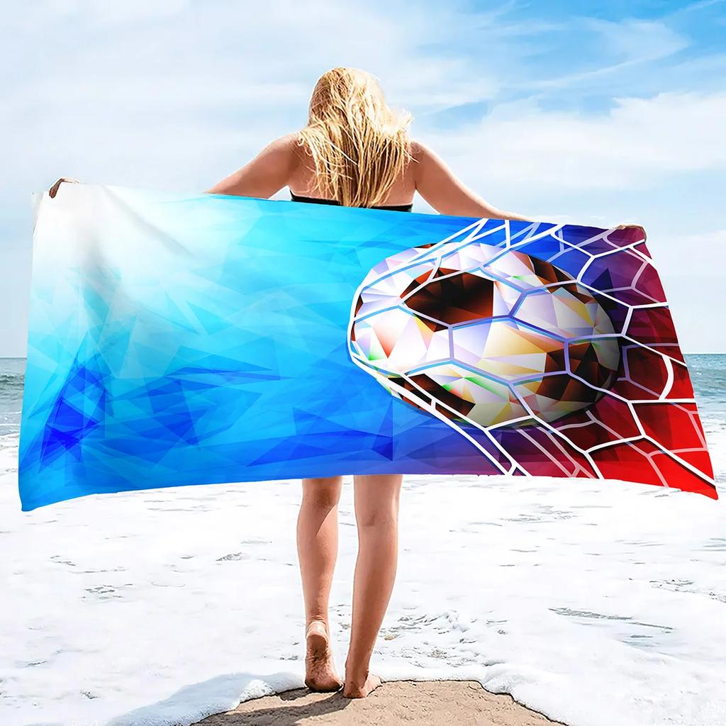 Soccer Beach Towel,Beach Towels for Men Boys,Football Towel Boys Sport Towel, Personalized   Pool Beach,Towel  Teen