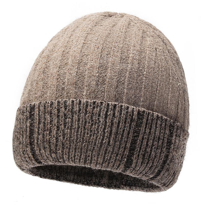 Winter Men Wool Hat Color-Matching Knitted Hat Outdoor Warm Cold-Proof Hat