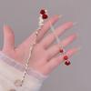 Retro Roter Haarstab Chinesischer Stil Hanfu Quaste Frauen Blumen Essstäbchen Legierung Haarnadel Frau Schmuck Haarspange Accessoires