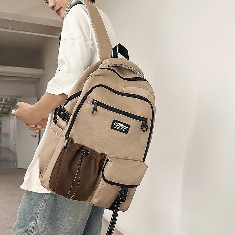 Korean version schoolbag male junior high school college student high school large capacity backpack female ins high value student schoolbag хаки