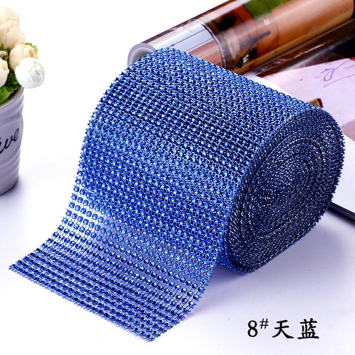 10Yard 4mm Crystal Rhinestones Fabric Elastic Mesh Net Crystal Trim Fabric for Diy Garment Dresses Scarf Mask Material