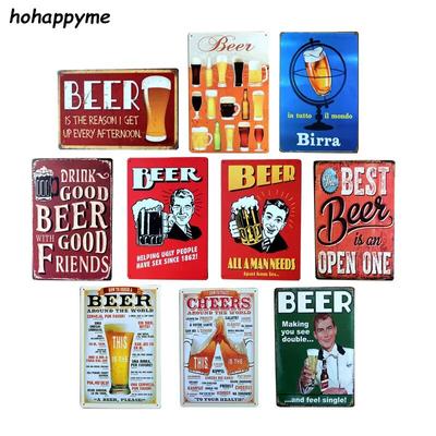 Vintage Tin Beer Signs Antique Decorative Metal Plaques Beer Carteles Vintage Metal Plaque Metal Vintage Pub 20*30cm