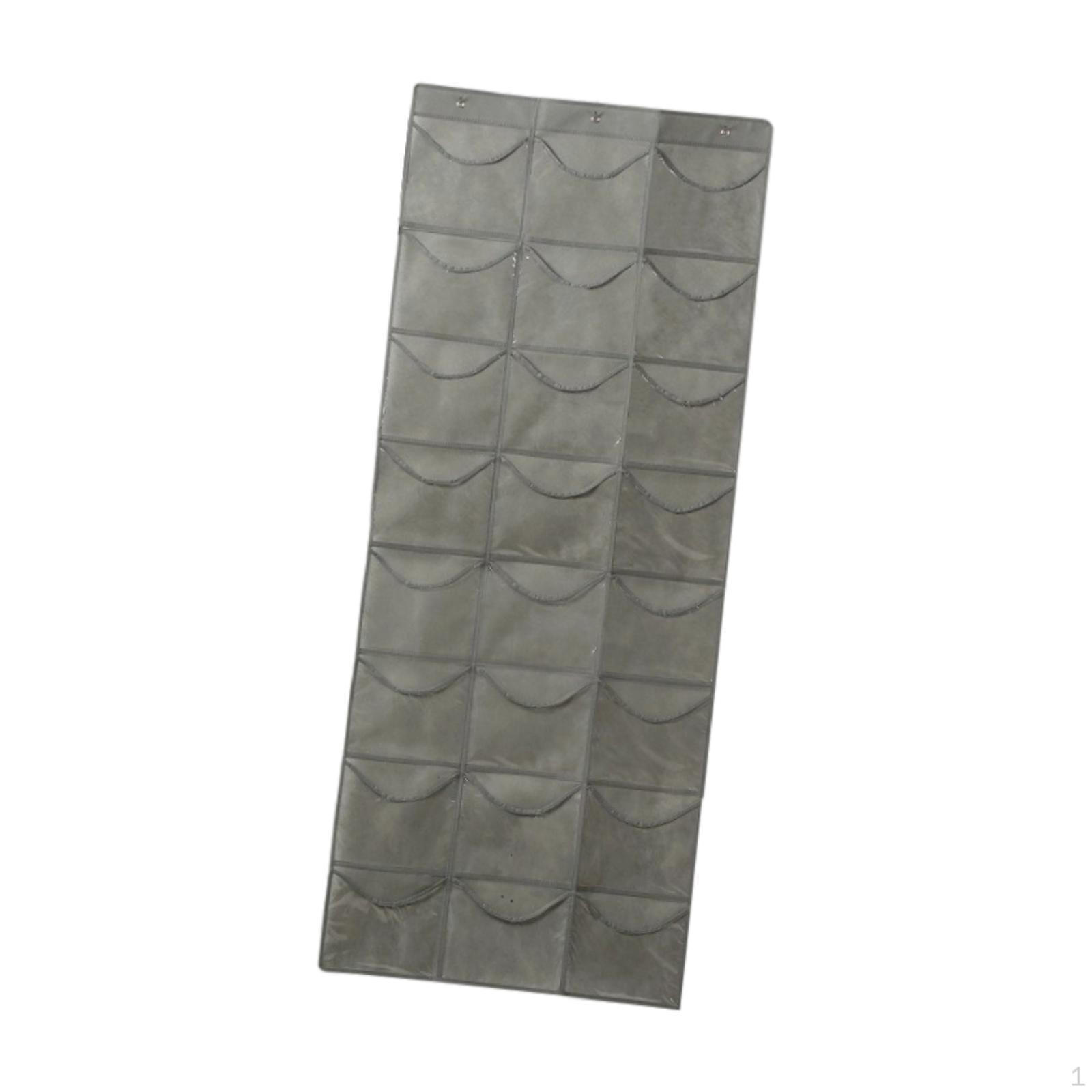 

behind Door Hanging Organizer Baseball Hats Storage 24 Pockets Dolls Toys with Hooks for сірий колір