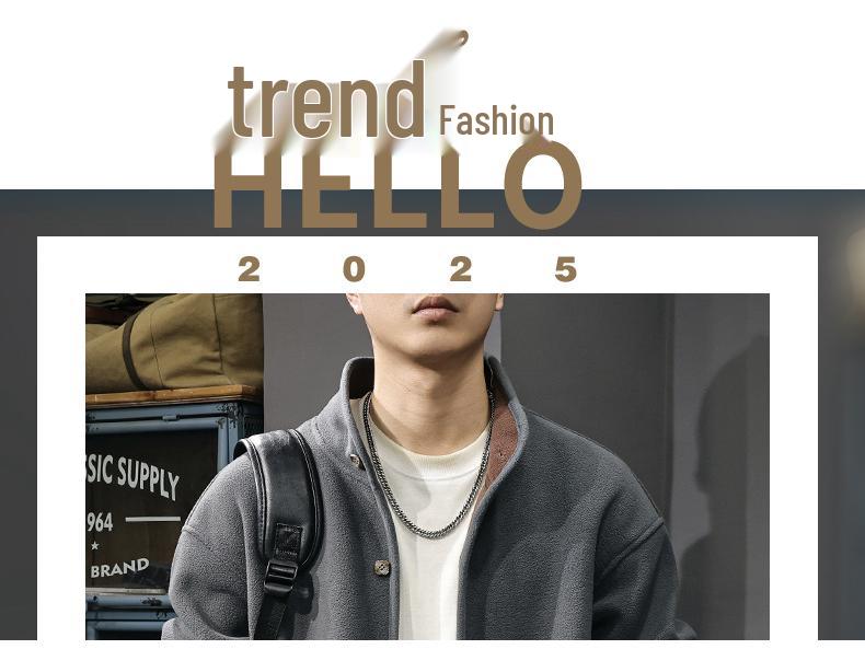 2025 Winter Men's American-Style Heavyweight Fleece Warm Jacket - Trendy, Loose, Plus Size Outerwear for Autumn/Winter.
