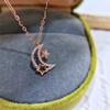 Fashion Necklaces for Women Star and Moon Pendant Jewelry with Shiny Zirconia Young Sweet Girl Accessories Statement Gift