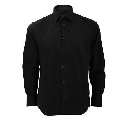 Russell Collection Herren Stretch Figurbetontes Langarmhemd