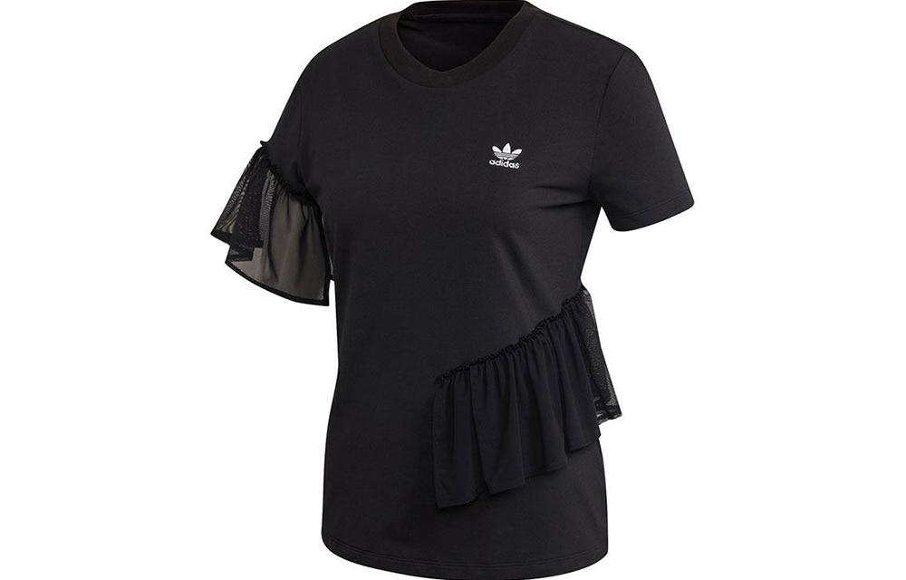 Adidas Originals Tulle T Shirts Women s Black Crew Neck Moderate Other GK3659 32