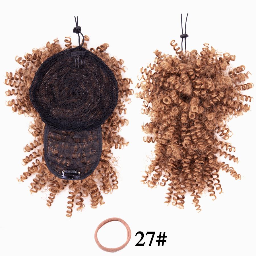 Clip per capelli ricci con frangia finta Pezzo sintetico di estensione dei capelli marrone nero per estensioni dei capelli con frangia di capelli ricci