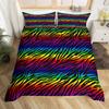 Zebra Stripes Duvet Cover Set Red Glitter Lips Comforter Cover for Girls Women Black White Leopard Zebra Print Queen Bedding Set