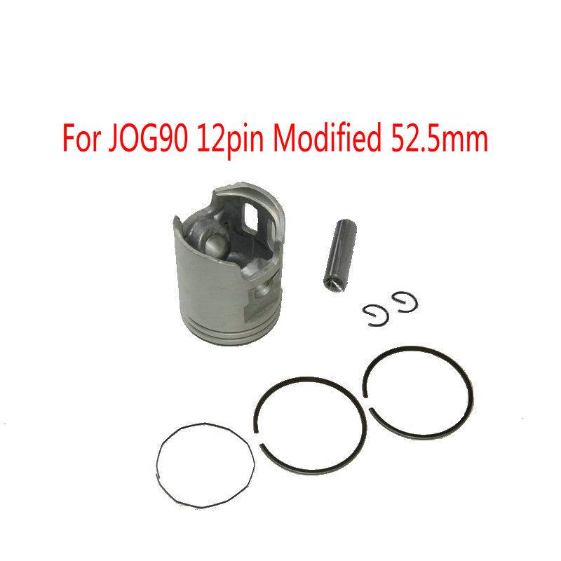 Motorcycle JOG90 Modified Piston Set Rings 52mm 0.25/0.5/0.75mm (12mm Pin) For Yamaha 90cc 2 Stroke Scooter Monarelli JOG90 4DM