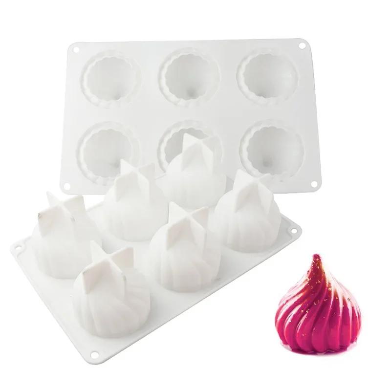 

Spiral Diamond Cactus Texture Silicone Cake Molds Mousse Dessert Baking Tools Soap Mould DIY Candle Mold Kitchen Bakeware