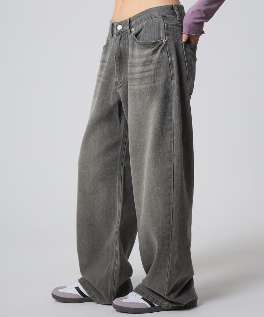 UNKNOWN PLANET Daily Wide Pigment Pants Khaki