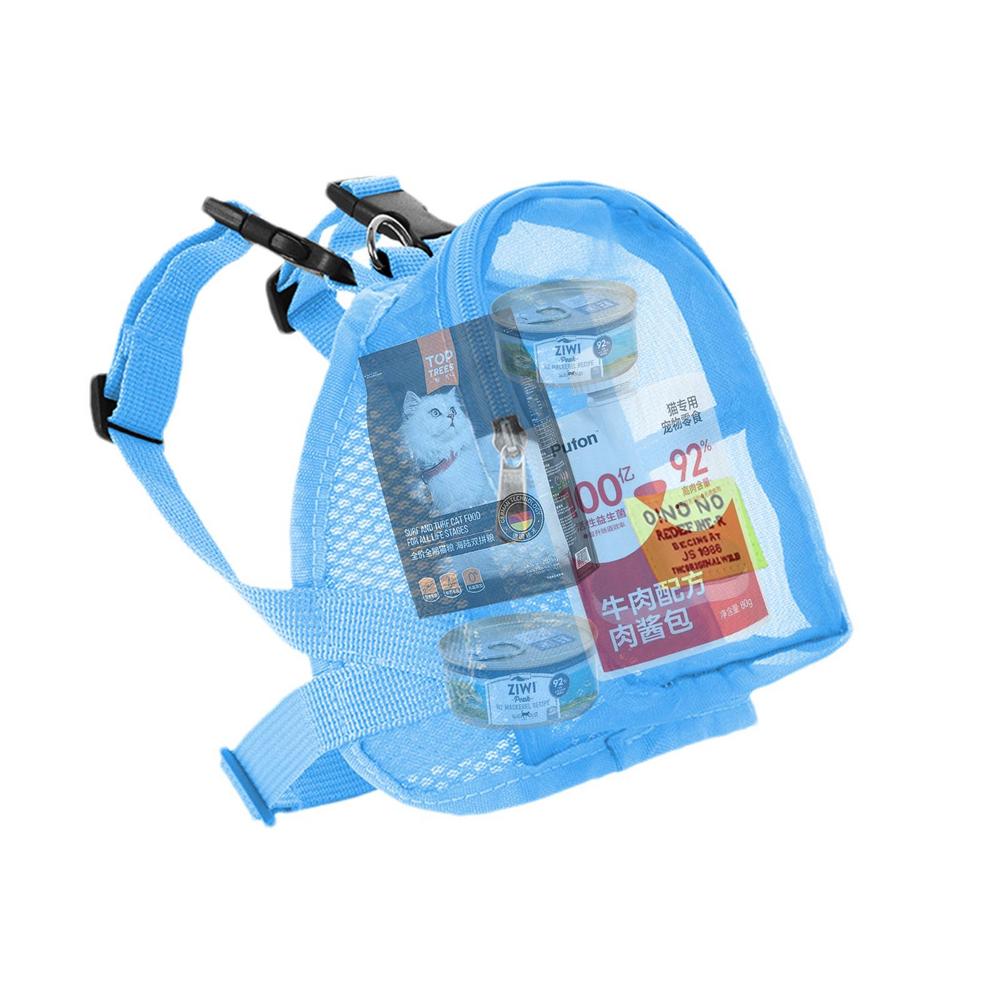 Pet Backpack Harness Mesh Dog Harness Backpack With Leash Pet Self Carrier Poop Bag Dispenser No Pull Saddle Bag Vest For