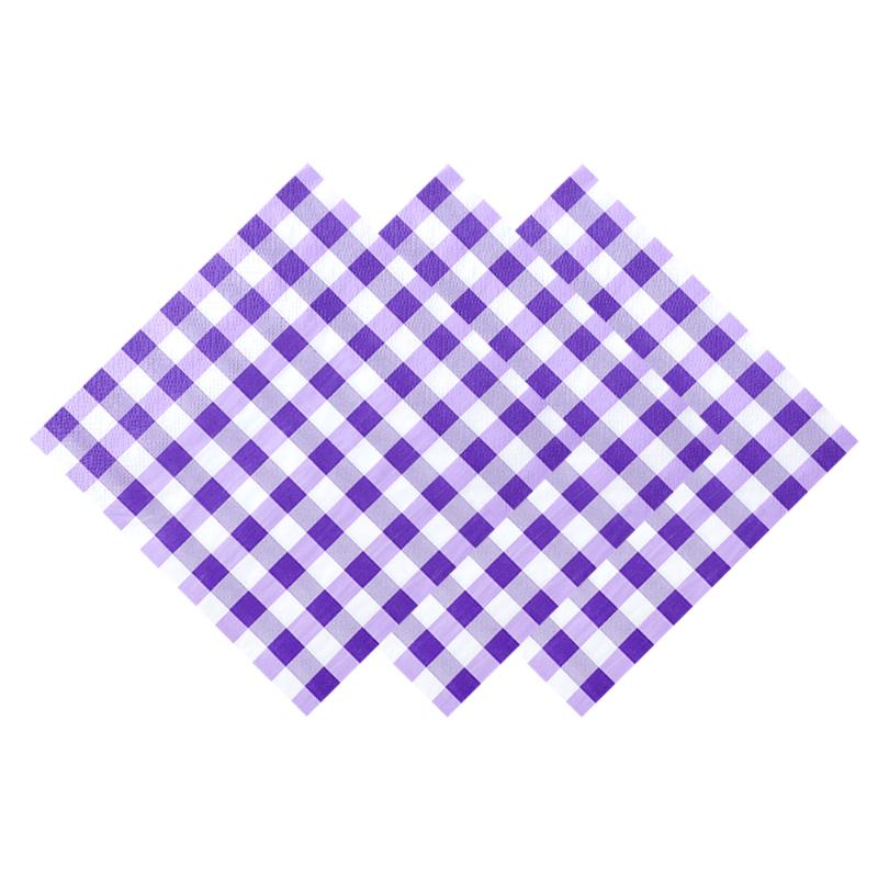 Colorful Gingham Disposable Paper Napkins Soft Absorbent 20 Counts for Picnic Bridal Shower Bachelorette Party Decor