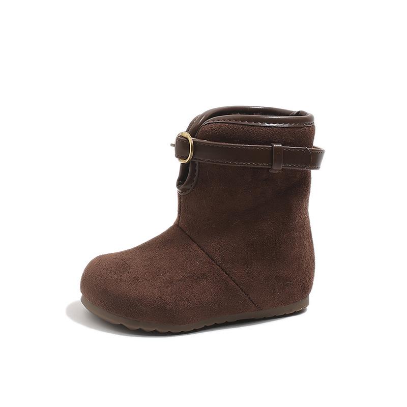 Children's Suede Snow Boots: Plush, Warm Winter Shoes for Boys and Girls