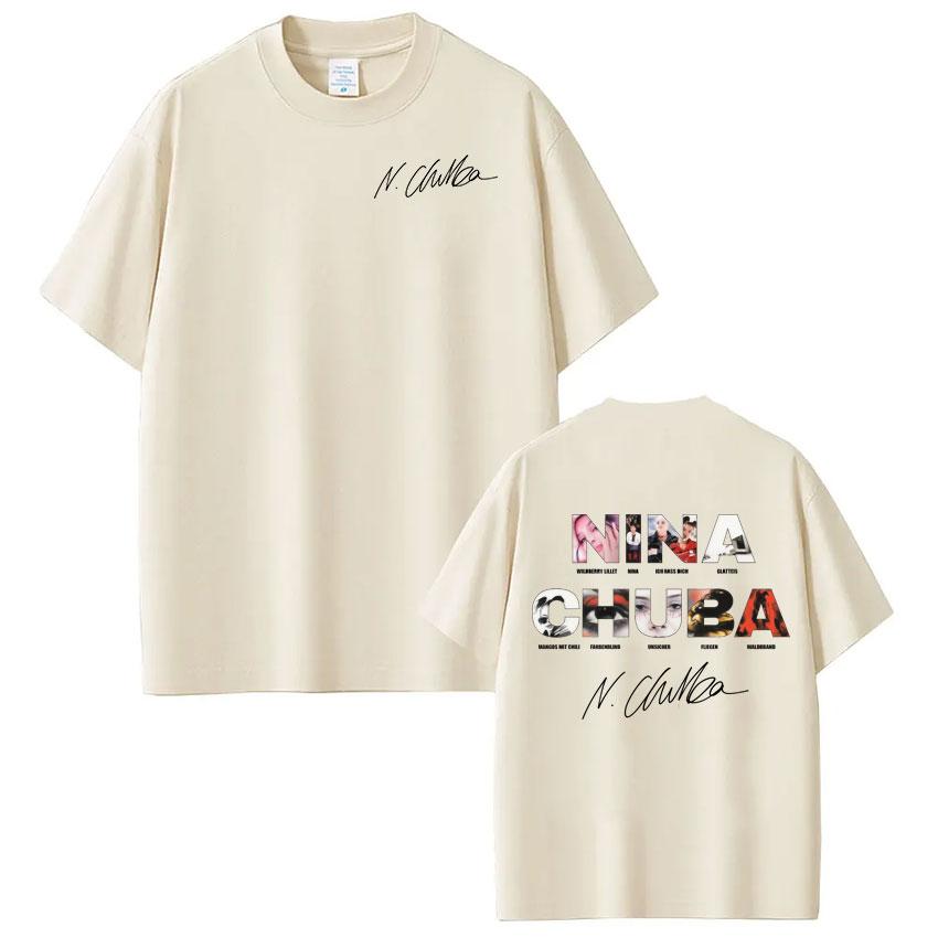 

Singer Nina Chuba Album Tour 2025 Pattern Tshirt New Mens Womens Hiphop Round Neck Cotton Oversized Short Sleeved Shirt S