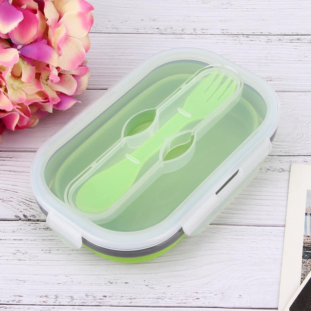 Capacity Collapsible Food Container 800ml Portable Food Storage Bento Lunch Box Outdoor Travel