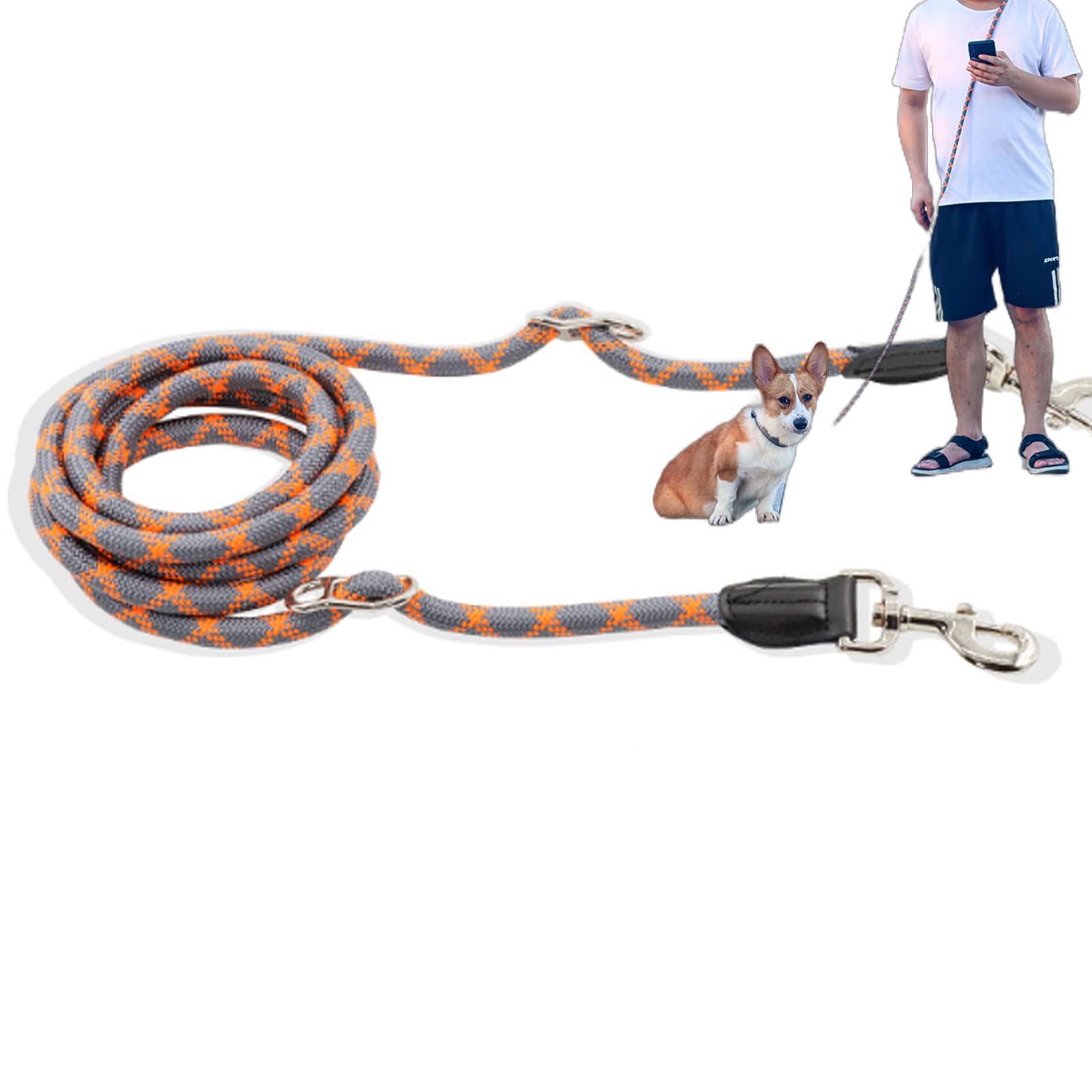 

Поводок для собак, поводок для собак на плечо, поводок для собак, скользящий поводок, 1 поводок без поводка для обеих рук, 2 поводка для собак, регулируемая длина, светоотражающий материал, поводок для собак среднего и