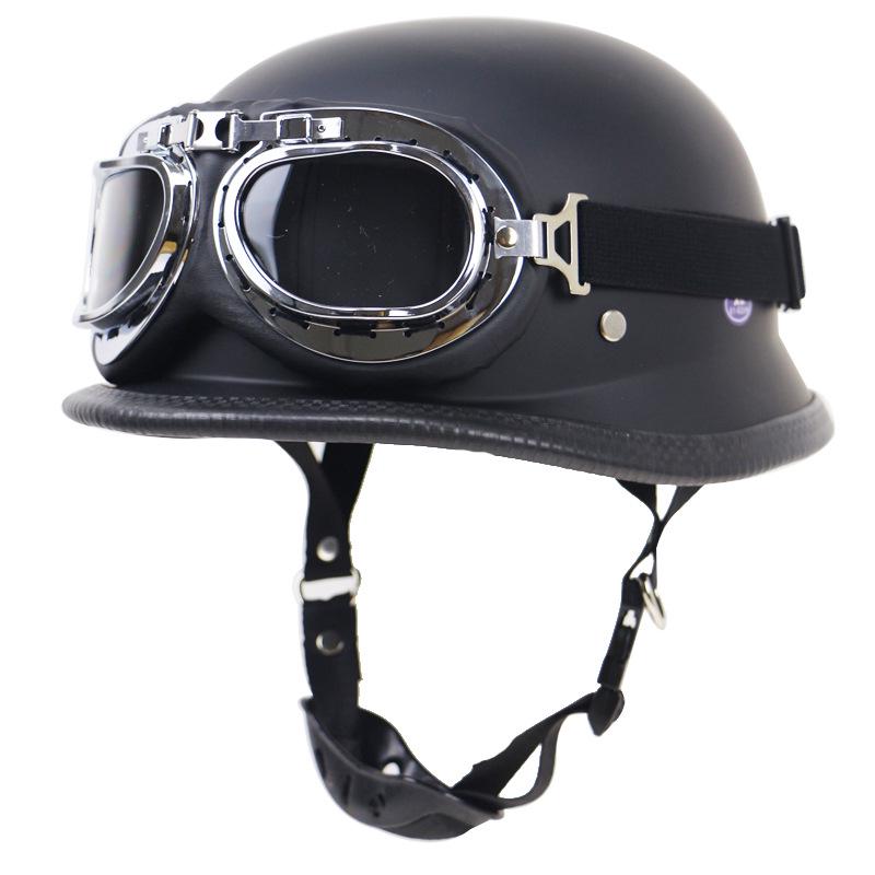 Motorcycle Retro Outdoor Riding Half Open Face  Helmet With Glasses S,M,L,XL,XXL