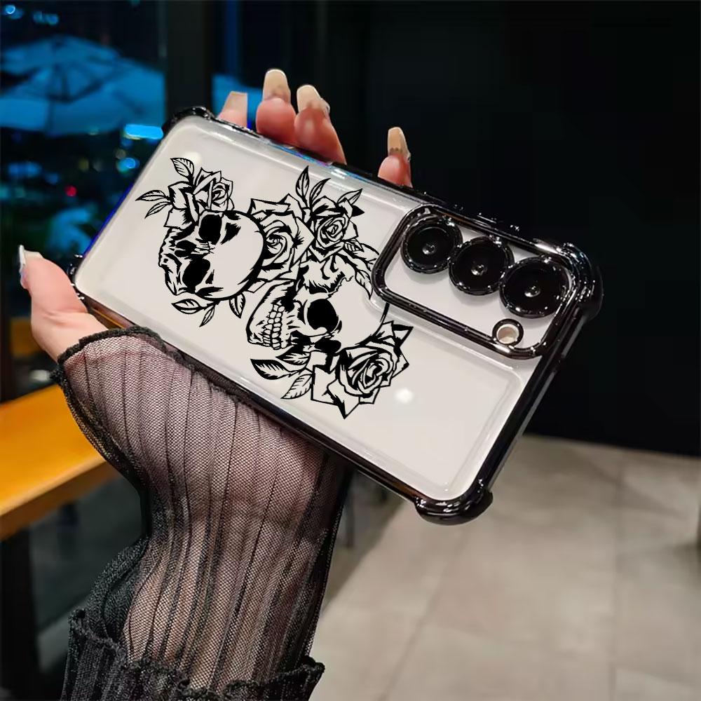 Horror Black Skull Skeleton Coque For Galaxy S26 Ultra Phone Case For Samsung S26 S25 S24 S23 S21 Ultra S20 FE S25 Plus 5G Cover