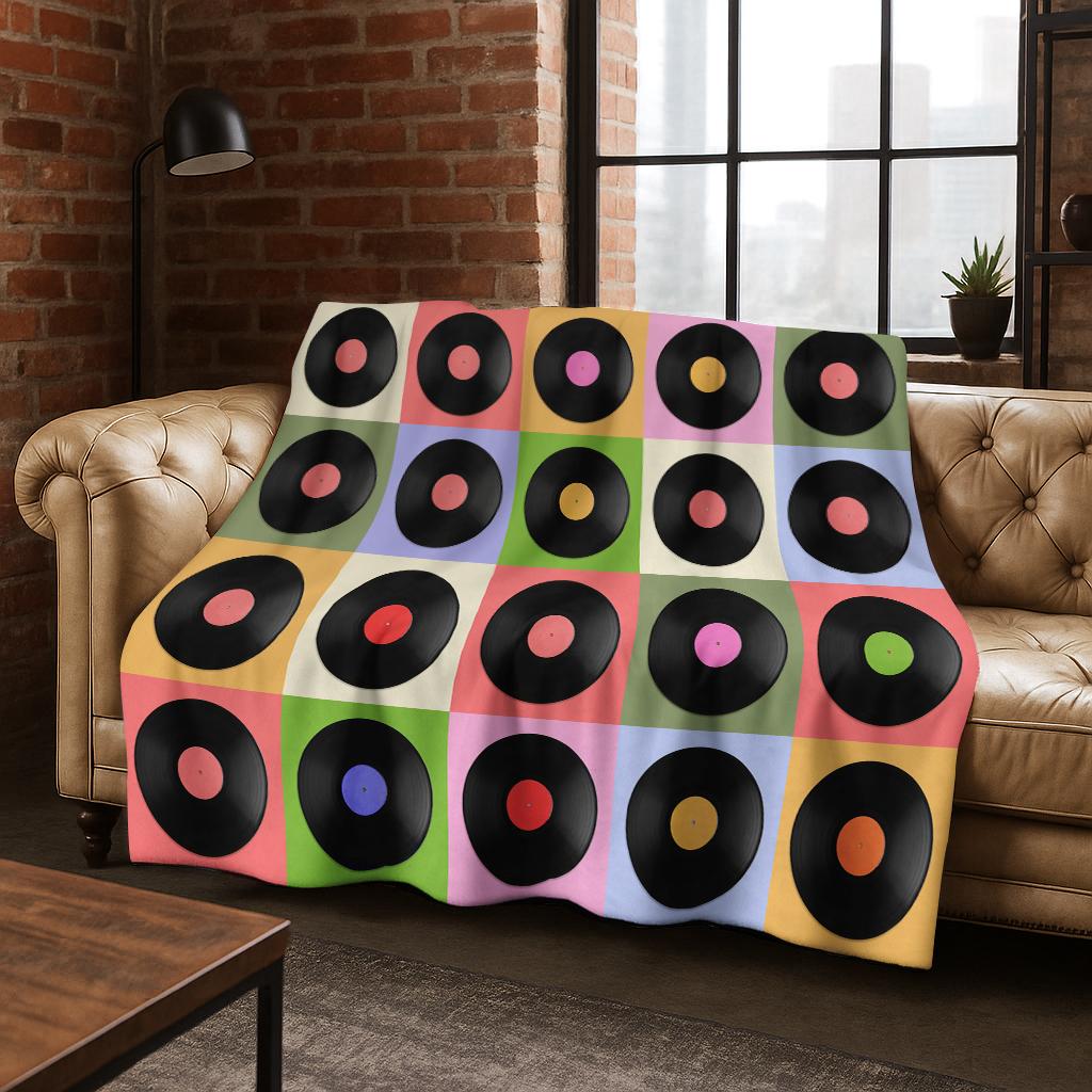 DJ Screen Record Flannel Blanket,Warm and Cozy Soft Throw Blanket for Home Bedroom Bed Sofa Office Travel Picnic Cover Kid Gift