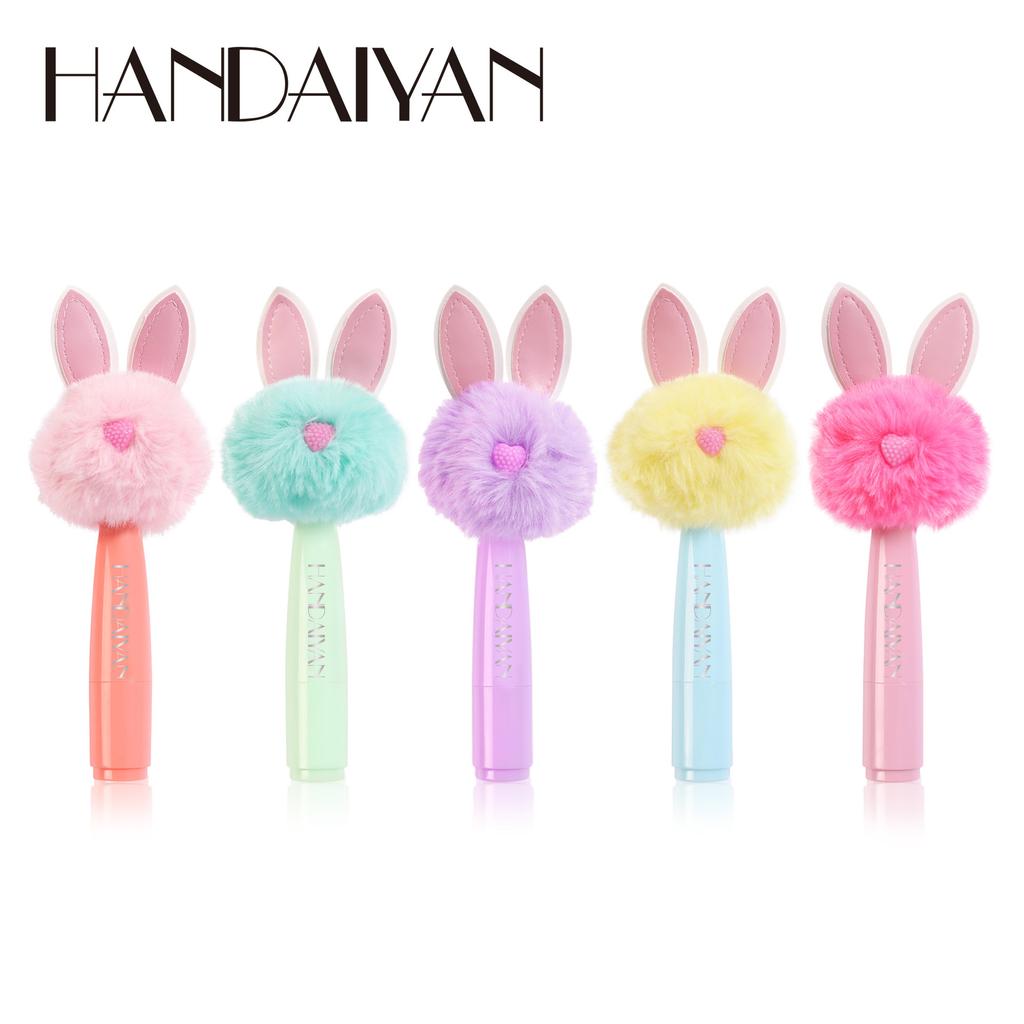5-color Matte Lipstick Mini Plush Rabbit Fur Matte Moisturizing and Non-easy To Remove Makeup Lipstick Makeup Tool