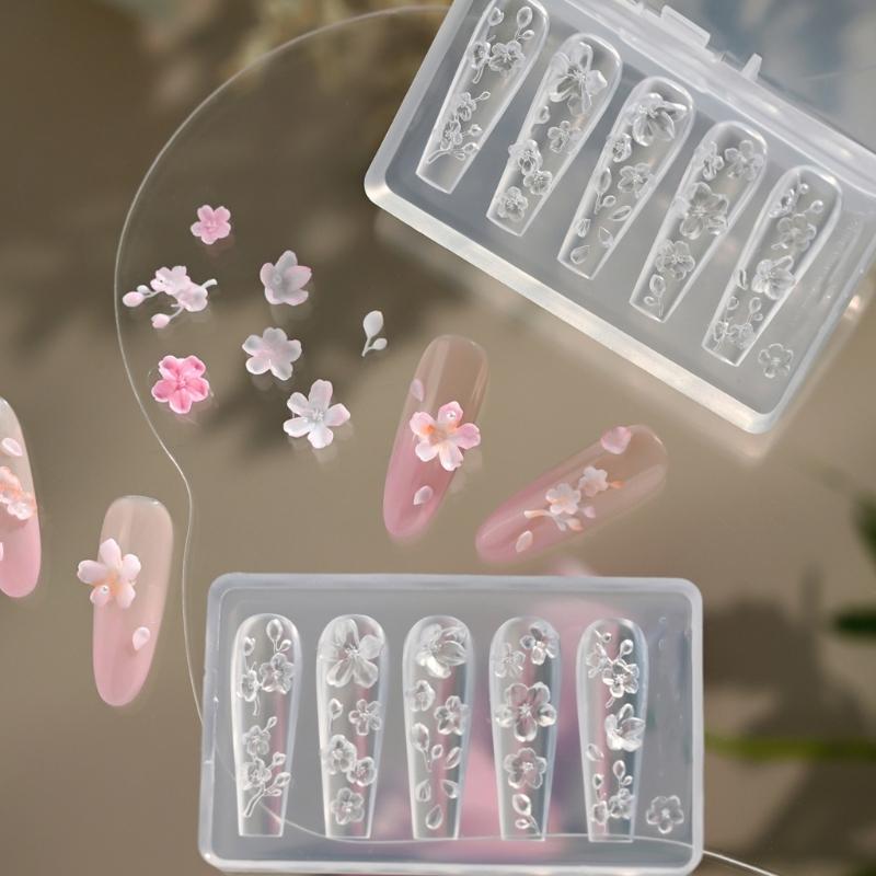 Silicone Nail Art Stamp Mold Flower Nail Stamp Mold for Professional Manicurists and Enthusiasts Jewelry Tool