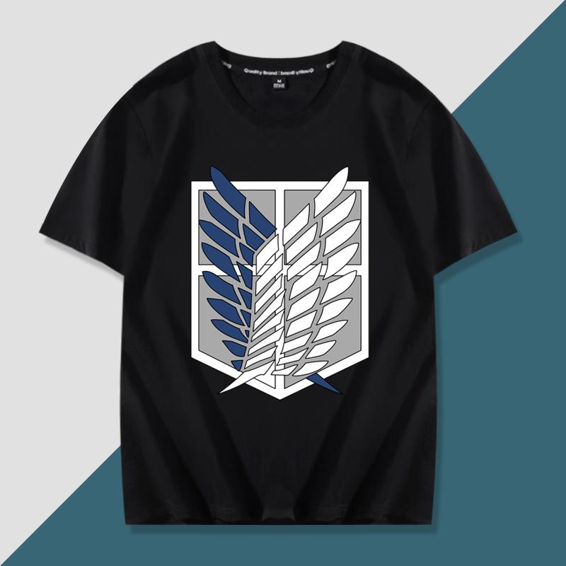 Japanese anime Attack on Titan handsome printed summer 100% cotton T-shirt fashion casual men's streetwear
