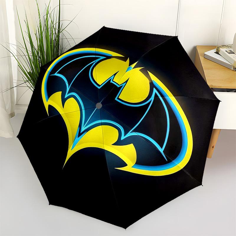 

1pc Batman Symbol Sticker Umbrella with Plastic Handle,Suitable for All Seasons Travel Outdoor Multi-functional UmbrellaDCS157