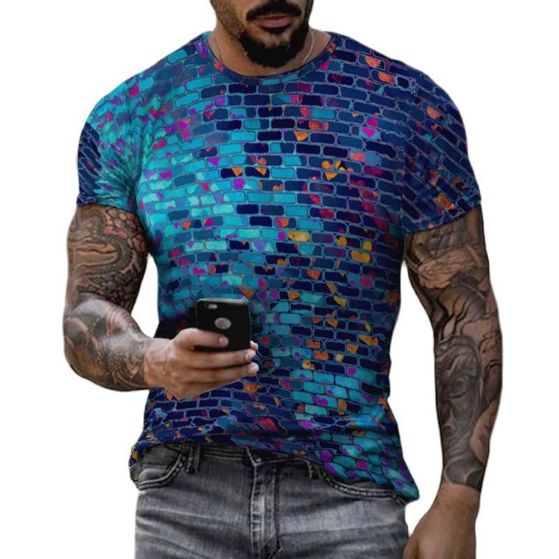 New 3d Printed Summer Simple Retro Men'S T-Shirt Trend Street Personality